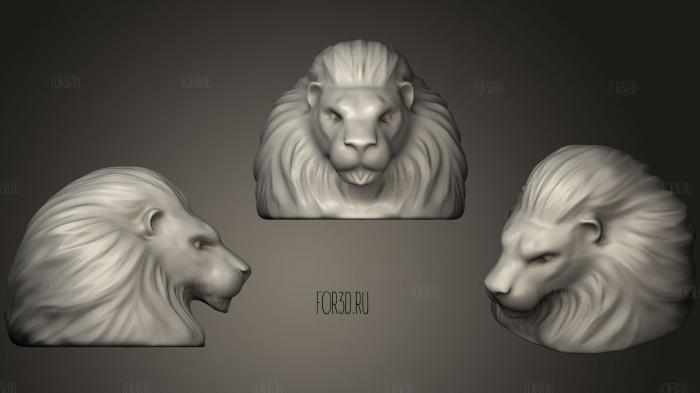 Lion head 2 stl model for CNC